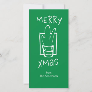 Groene en Witte Prettig Kerstfeest Feestdagenkaart