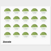 Groene en witte sneeuwvlok kerst Adresetiketten Ronde Sticker (Vel)