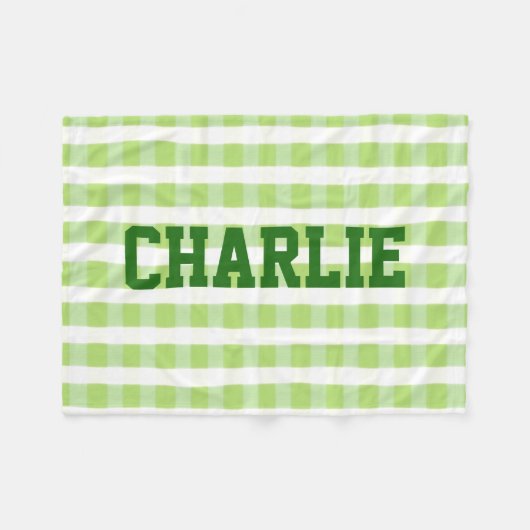 Groene en witte speldenstang fleece deken (Voorkant (Horizontaal))
