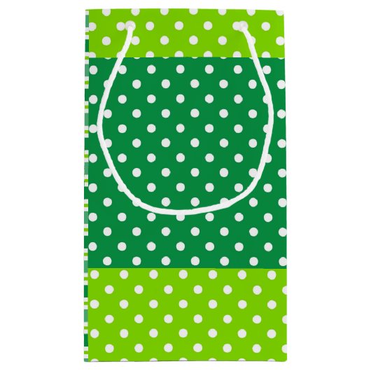 Groene en witte Stippen en stripes Klein Cadeauzakje (Achterkant)