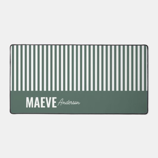 Groene en witte streep gepersonaliseerde moderne e bureaumat (Voorkant)