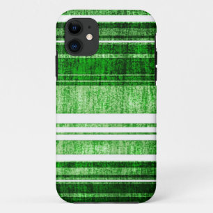 Groene en Witte strepen, grijze textuur iPhone 11 Hoesje