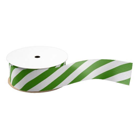 Groene en witte strepen grosgrain lint (Spoel)