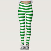 Groene en witte strepen kerstmis Elf Peppermint Leggings (Voorkant)