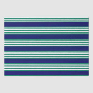 Groene en witte strepen met blauw van de marine tissuepapier