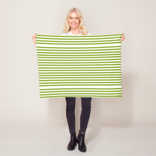 Groene en witte strepen op fleece deken (In situ)