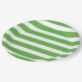 Groene en witte strepen papieren bordje (Gekanteld)