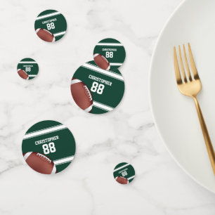 Groene en witte strepes Jersey Net IJzer Football Confetti