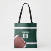 Groene en witte strepes Jersey Net IJzer Football Draagtas (Voorkant)