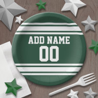 Groene en Witte Striped Sports Jersey Personalized