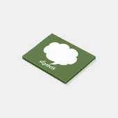 Groene en Witte Talk Bubble Persoonlijke Naam Post-it® Notes (Schuin)