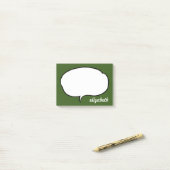 Groene en Witte Talk Bubble Persoonlijke Naam Post-it® Notes (Op bureau)