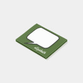 Groene en Witte Talk Bubble Persoonlijke Naam Post-it® Notes (Schuin)