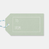 Groene en Witte Ticking Streep Gepersonaliseerd Cadeaulabel (Achterkant Horizontaal)