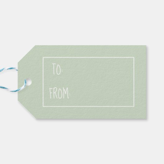 Groene en Witte Ticking Streep Gepersonaliseerd Cadeaulabel (Achterkant Horizontaal)