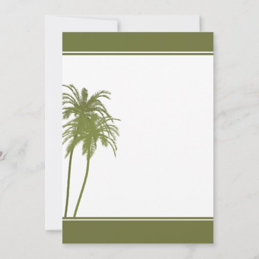 Groene en Witte tropische palmen Kaart (Achterkant)