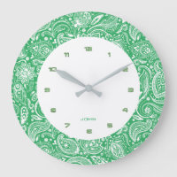 Groene en witte Vintage Floral Paisley
