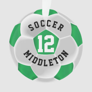 Groene en Witte Voetbal Ornament