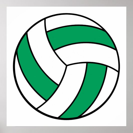 groene en witte volleybal poster (Voorkant)