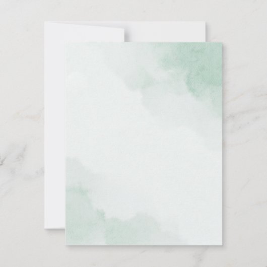 Groene en witte waterverf bedankkaart (Achterkant)