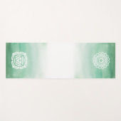 Groene en witte Waterverf Kroon & roet Chakra Yogamat (Voorkant (horizontaal))