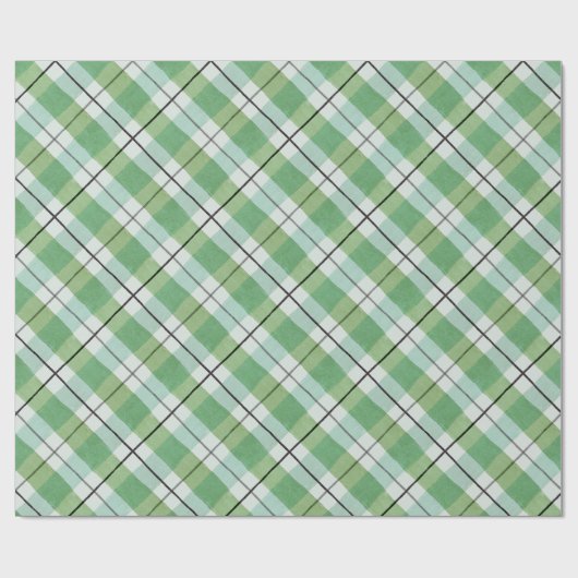 Groene en witte Waterverf Pset Cadeaupapier (Vlak)