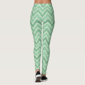 Groene en witte zigzag Chevron Leggings (Achterkant)