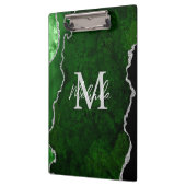 Groene en Zilveren Marmeren Agaat Klembord (Links)