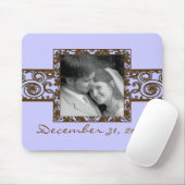 Groene en zwarte bloemige wervelingen muismat (Met muis)