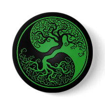 Groene en zwarte boom van Life Yin Yang