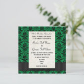 Groene en zwarte dwerg officiële bruiloft kaart (Staand voorkant)