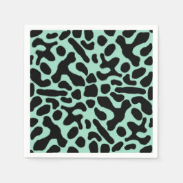 Groene en zwarte giftige kunstkikker servet