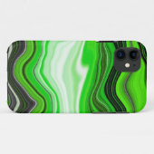 Groene en zwarte marmer als Striped Fluid Art Case-Mate iPhone Case (Achterkant (horizontaal))