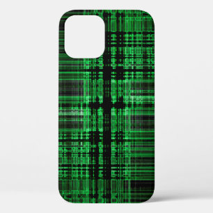 Groene en zwarte matrixpatroon Hoesje-Mate iPhone 12 Hoesje