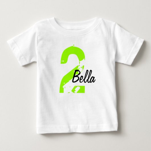 Groene en zwarte naam en oude T-shirt (Voorkant)