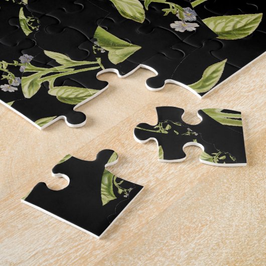 Groene en zwarte natuur hypnose fractal legpuzzel (Zijkant)