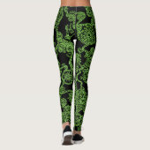 Groene en zwarte schedel leggings (Achterkant)