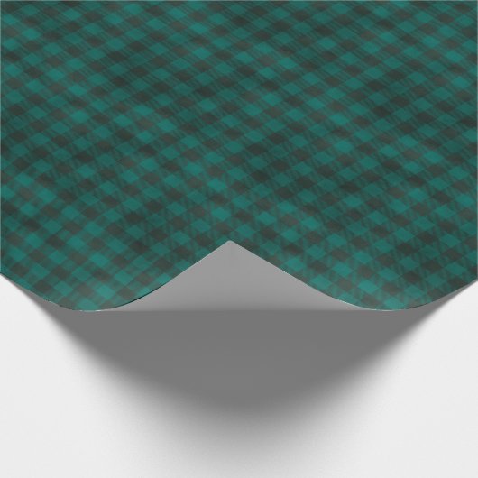 Groene en zwarte spelden cadeaupapier (Hoek)