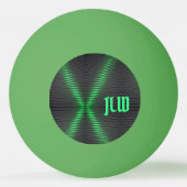 Groene en zwarte strepen Abstract met Initialen Pingpongballen (Voorkant)