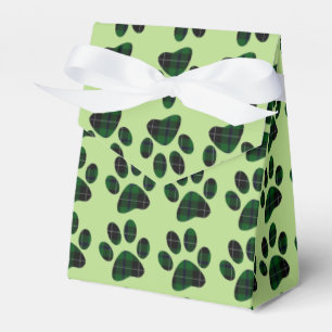 Groene en Zwarte Tartan Schotse Ruit Pootafdruk Bedankdoosjes