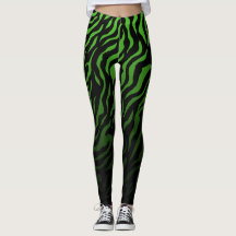 Groene en zwarte zebrastrepen: stijlvolle Leggings