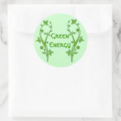 Groene energie ronde sticker (Tas)