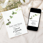 Groene Engelse Ivy Waterverf Wedding Save the Date