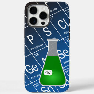 Groene Erlenmeyer (met Initialen) Chemie iPhone 16 Pro Max Hoesje