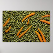 Groene erwten en wortelen poster (Voorkant)