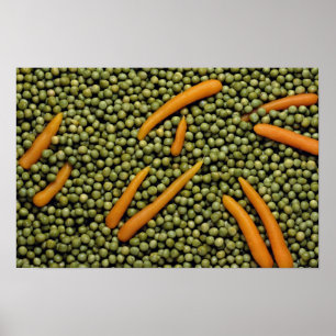 Groene erwten en wortelen poster