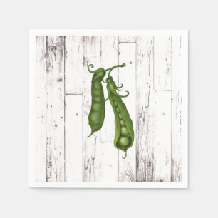 Groene erwten erwt wit hout rustieke baby shower servetten