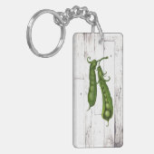 Groene Erwten Erwten Wit Hout Rustieke Boerderij C Sleutelhanger (Voorkant Links)