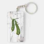 Groene Erwten Erwten Wit Hout Rustieke Boerderij C Sleutelhanger (achterkant)