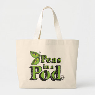 Groene erwten (groente) Artikel 2 erwten in een pe Grote Tote Bag